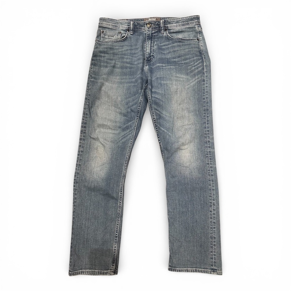 Revtown Sharp Jeans Mens 34x28 Slim Straight Stretch Decade Denim Blue